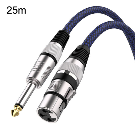 25m Blue and Black Net TRS 6.35mm Male To Caron Female Microphone XLR Balance Cable - Microphone Audio Cable & Connector by PMC Jewellery | Online Shopping South Africa | PMC Jewellery | Buy Now Pay Later Mobicred