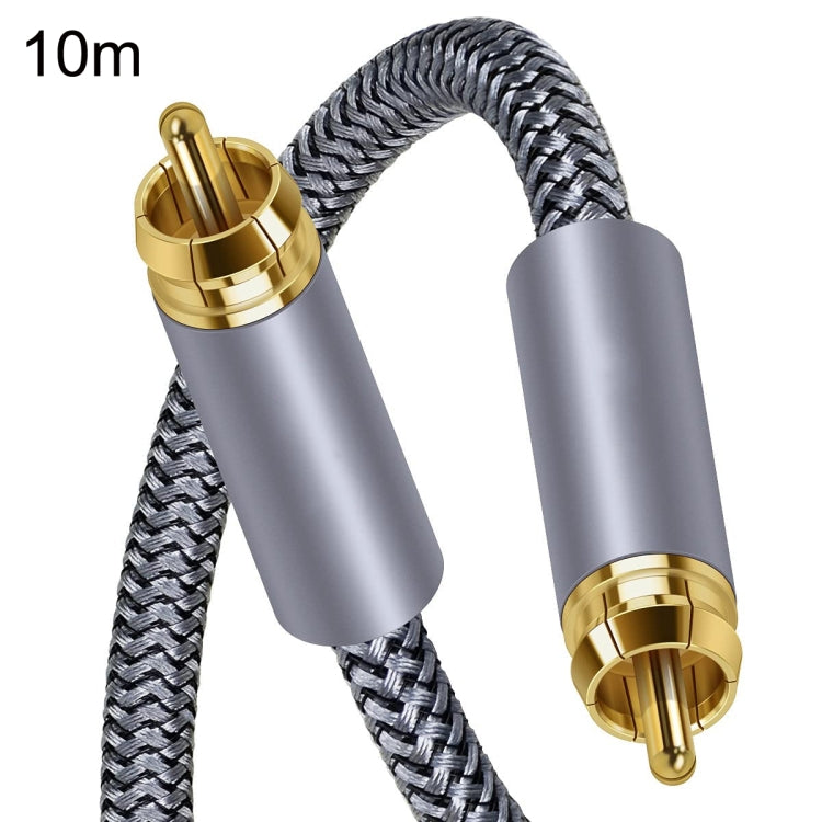 10m Pure Copper RCA Coaxial HIFI Digital Audio Cable SPDIF Subwoofer Speaker Cable(Silver Gray) - RCA Cable by PMC TechLife | Online Shopping South Africa | PMC TechLife