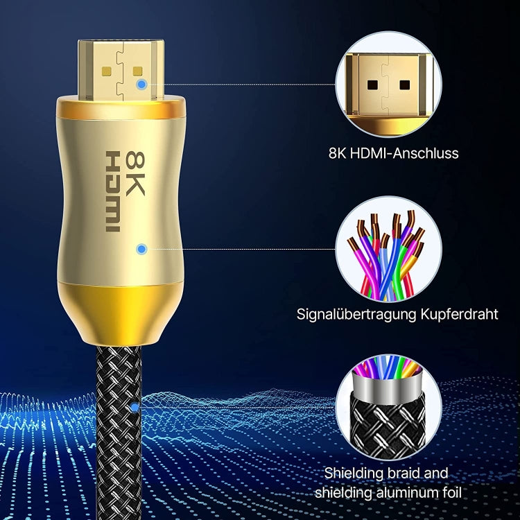 CO-HD801 1.5m HDMI 2.1 Version 8K 60Hz For PS4 Cable Projector Notebook Set-Top Box Cable(Gold) - Cable by PMC TechLife | Online Shopping South Africa | PMC TechLife | Buy Now Pay Later Mobicred