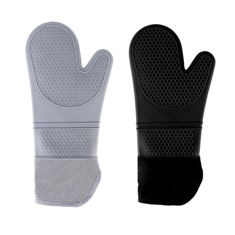 ZYA-426 Longer And Thicker Insulated Gloves Silicone Kitchen Baking Gloves(Gray) - Insulation by PMC TechLife | Online Shopping South Africa | PMC TechLife | Buy Now Pay Later Mobicred