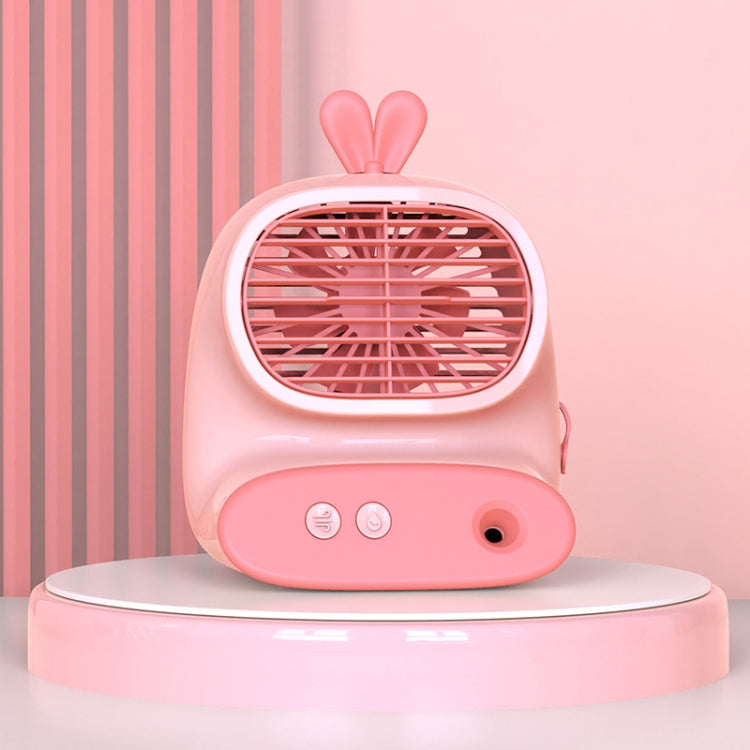 CS1319 Desktop Small Hydrating Spray Cartoon Fan Rechargeable Silent Humidifying Fan(Bunny Pink) - Electric Fans by PMC Jewellery | Online Shopping South Africa | PMC Jewellery | Buy Now Pay Later Mobicred