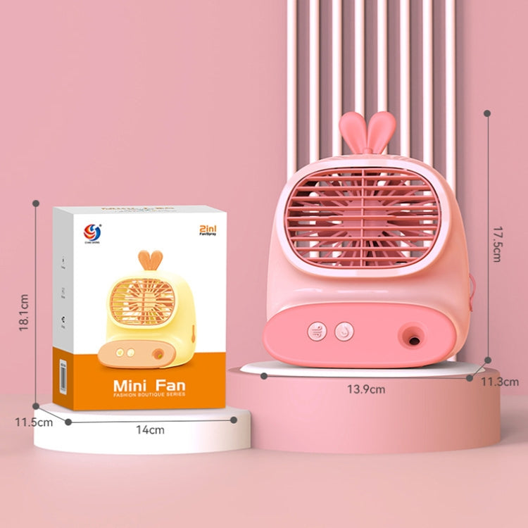 CS1319 Desktop Small Hydrating Spray Cartoon Fan Rechargeable Silent Humidifying Fan(Deer Blue) - Electric Fans by PMC Jewellery | Online Shopping South Africa | PMC Jewellery | Buy Now Pay Later Mobicred