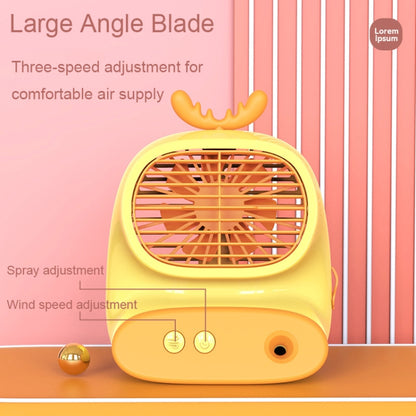 CS1319 Desktop Small Hydrating Spray Cartoon Fan Rechargeable Silent Humidifying Fan(Bunny Yellow) - Electric Fans by PMC Jewellery | Online Shopping South Africa | PMC Jewellery | Buy Now Pay Later Mobicred