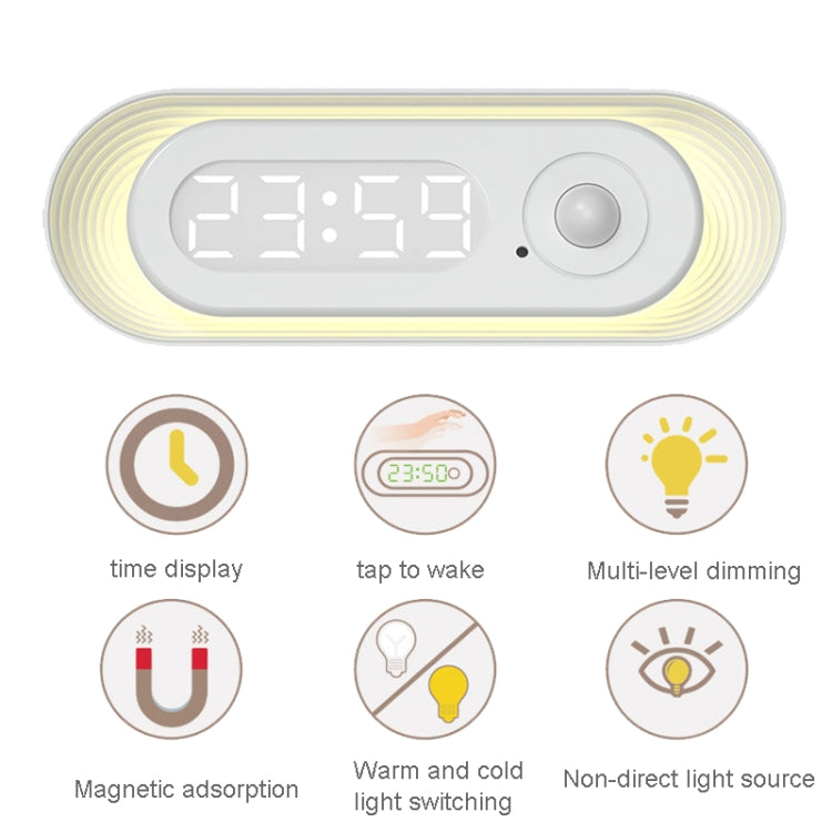 D05  Smart  Induction Magnetic Night Light with Time Display,Spec: Touch Dimming - Sensor LED Lights by PMC TechLife | Online Shopping South Africa | PMC TechLife | Buy Now Pay Later Mobicred