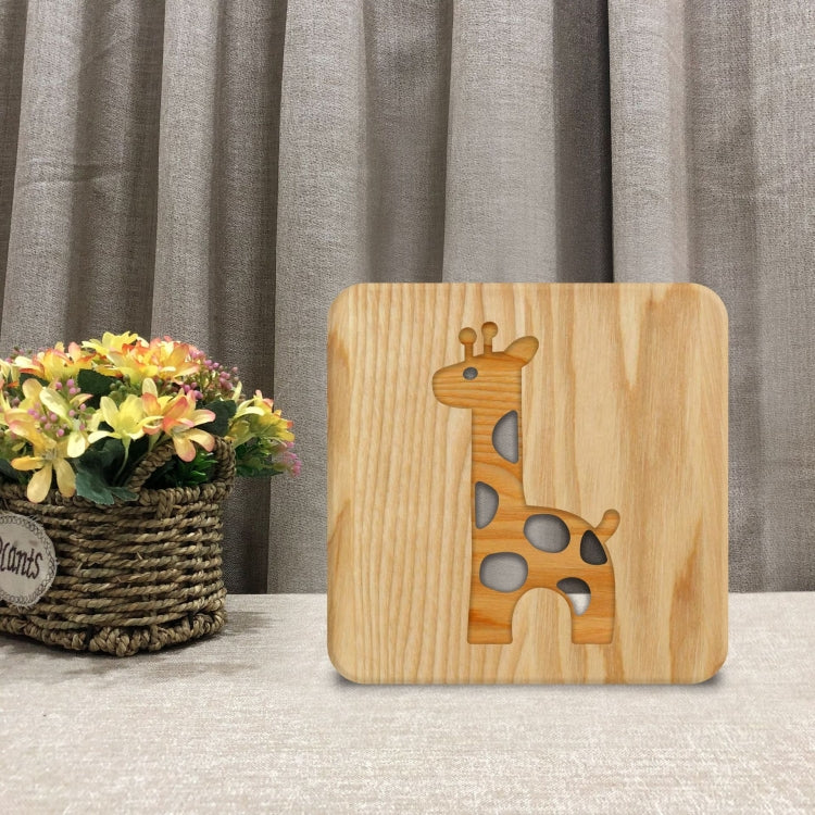 FS-T2330W  3D Wooden Carving Giraffe Table Lamp USB Night Light Crafts - Novelty Lighting by PMC TechLife | Online Shopping South Africa | PMC TechLife | Buy Now Pay Later Mobicred