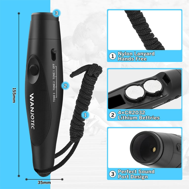 WANJOTEC EW001 Large Volume Outdoor Training Referee Coach Electronic Whistle, Color: Black - Sporting goods by WANJOTEC | Online Shopping South Africa | PMC Jewellery | Buy Now Pay Later Mobicred