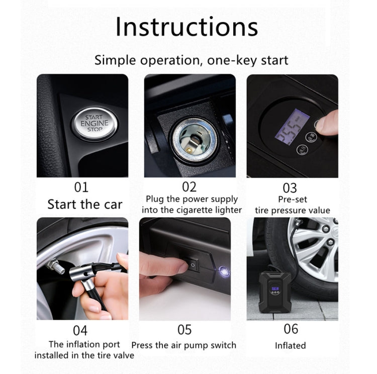 SUITU  ST-818  DC 12V Wired Car Air Pump Tire Inflator With LED Lighting Pointer Model+Toolbox - Inflatable Pump by SUITU | Online Shopping South Africa | PMC Jewellery