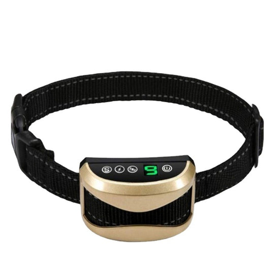 USB Rechargeable Waterproof Dog Bark Collar With Vibration And Beep(Gold) - Training Aids by PMC Jewellery | Online Shopping South Africa | PMC Jewellery