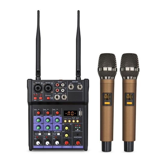 G4-M1 4-way Mixer with Wireless Microphone Effect Device Small K Song Recording Bluetooth Mixer - Live Sound Effects Processors by PMC Jewellery | Online Shopping South Africa | PMC Jewellery | Buy Now Pay Later Mobicred