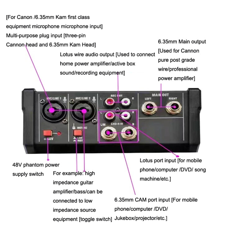 G4-M1 4-way Mixer with Wireless Microphone Effect Device Small K Song Recording Bluetooth Mixer - free shipping - PMC Jewellery - Order now!