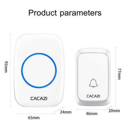 CACAZI A06-DC 1 to 2 Battery Smart Home Wireless Waterproof Doorbell(White) - Wireless Doorbell by CACAZI | Online Shopping South Africa | PMC Jewellery