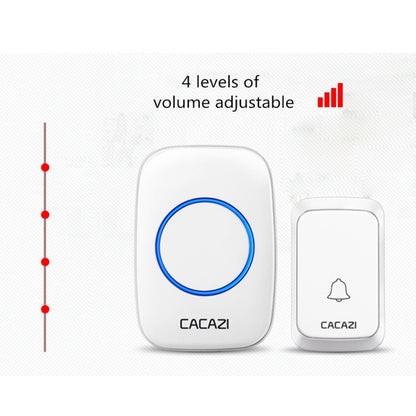 CACAZI A06-DC 1 to 2 Battery Smart Home Wireless Waterproof Doorbell(White) - Wireless Doorbell by CACAZI | Online Shopping South Africa | PMC Jewellery