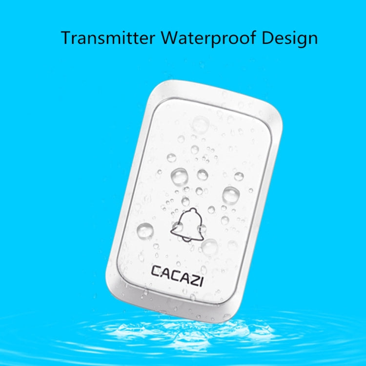 CACAZI A06-DC 1 to 2 Battery Smart Home Wireless Waterproof Doorbell(White) - Wireless Doorbell by CACAZI | Online Shopping South Africa | PMC Jewellery