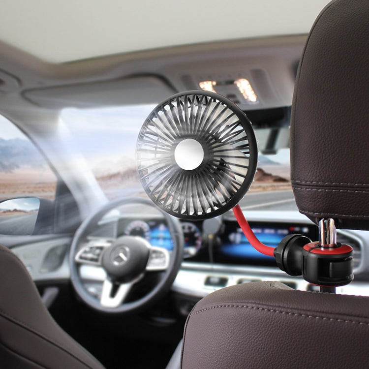 F508 Car Rear Seat USB Air Speed Adjustable Hose Fan(Black Red) - Heating & Fans by PMC TechLife | Online Shopping South Africa | PMC TechLife | Buy Now Pay Later Mobicred