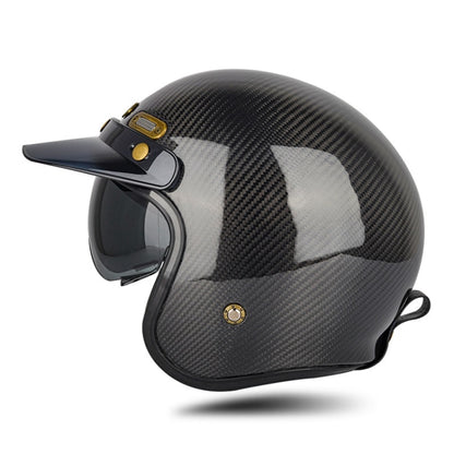 SOMAN Motorcycle Four Seasons Carbon Fiber Half Helmet, Color: Bright Carbon Fiber(XXL) - Helmets by SOMAN | Online Shopping South Africa | PMC Jewellery | Buy Now Pay Later Mobicred