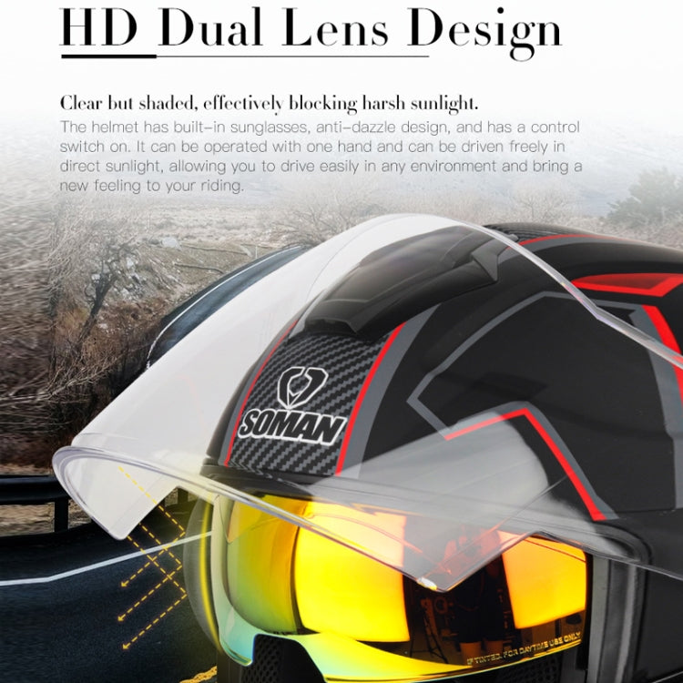 SOMAN Motorcycle Electric Bicycle Dual Lens Riding Helmet, Size: L(Cement Gray) - free shipping - PMC TechLife - Order now!