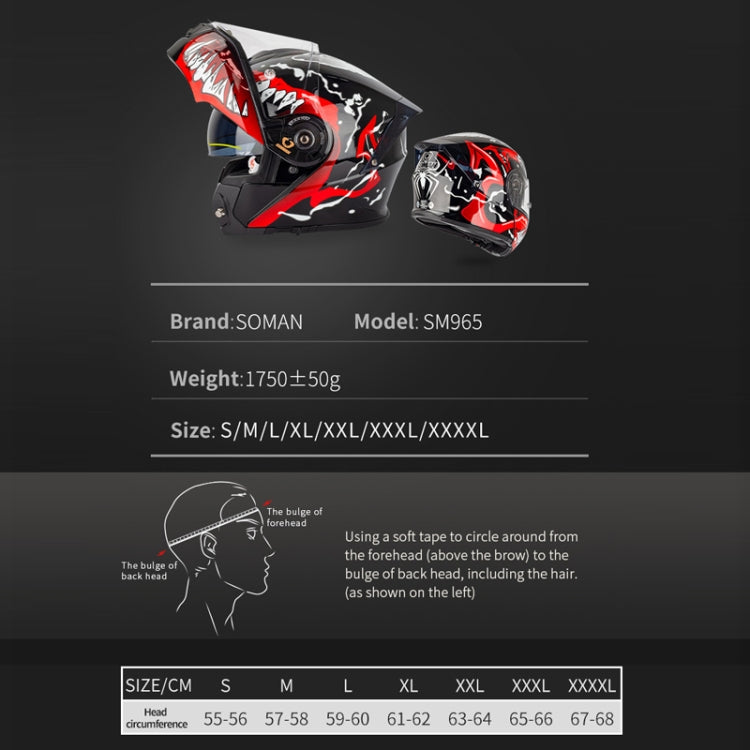 SOMAN Racing Motorcycle Double Lens Riding Safety Helmet, Size: M(Bright Black) - free shipping - PMC TechLife - Order now!