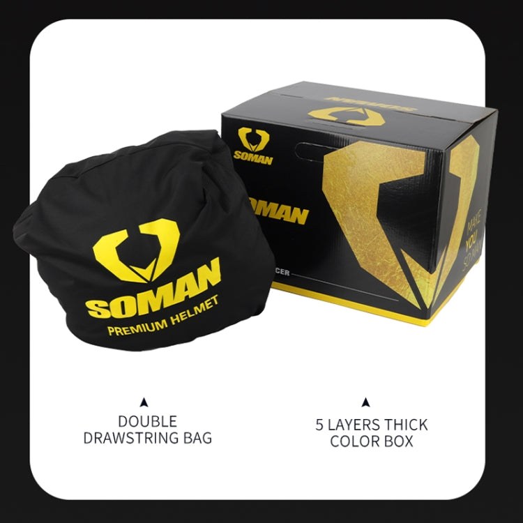 SOMAN Motorcycle Dual Lens Riding Peel-Off Full Coverage Helmet, Size: XXL(Sapphire Vision) - free shipping - PMC TechLife - Order now!