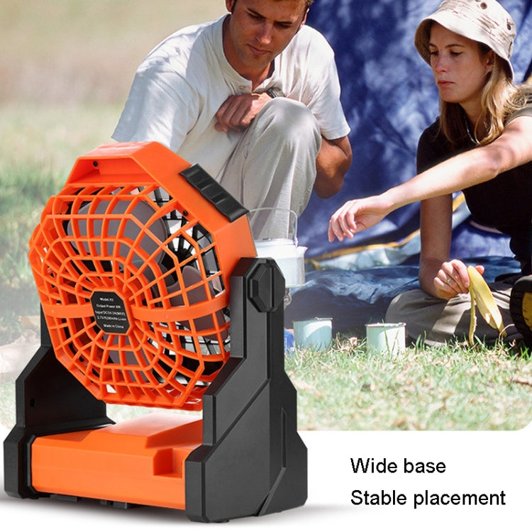 Outdoor Infinitely Variable Speed Portable Large Wind Charging Camping Lighting Fan(Black Orange) - Electric Fans by PMC Jewellery | Online Shopping South Africa | PMC Jewellery | Buy Now Pay Later Mobicred