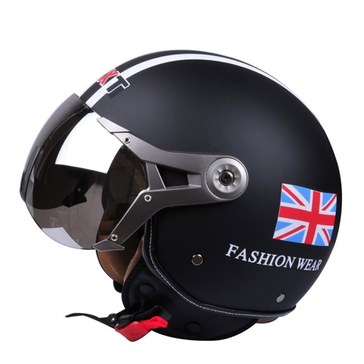 GXT Electric Vehicle Half Cover Helmet Four Seasons Retro Helmet, Size: M(Matte Black Flower) - Helmets by GXT | Online Shopping South Africa | PMC Jewellery | Buy Now Pay Later Mobicred