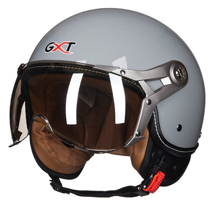 GXT Electric Vehicle Half Cover Helmet Four Seasons Retro Helmet, Size: XL(Cement Gray) - Helmets by GXT | Online Shopping South Africa | PMC Jewellery | Buy Now Pay Later Mobicred