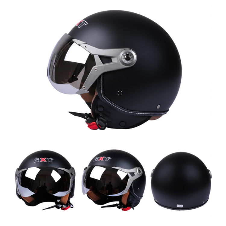 GXT Electric Vehicle Half Cover Helmet Four Seasons Retro Helmet, Size: M(Matte Black) - Helmets by GXT | Online Shopping South Africa | PMC Jewellery | Buy Now Pay Later Mobicred