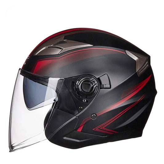 GXT 708 Electric Vehicle Dual Lens Helmet Four Seasons Safety Helmet, Size: XL(Matt Black Red) - Helmets by GXT | Online Shopping South Africa | PMC Jewellery | Buy Now Pay Later Mobicred