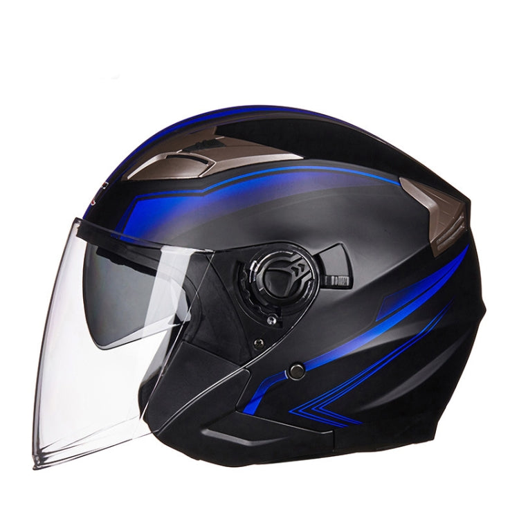 GXT 708 Electric Vehicle Dual Lens Helmet Four Seasons Safety Helmet, Size: M(Matt Black Blue) - Helmets by GXT | Online Shopping South Africa | PMC Jewellery | Buy Now Pay Later Mobicred