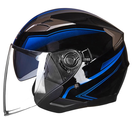 GXT 708 Electric Vehicle Dual Lens Helmet Four Seasons Safety Helmet, Size: XL(Bright Black Blue) - Helmets by GXT | Online Shopping South Africa | PMC Jewellery | Buy Now Pay Later Mobicred