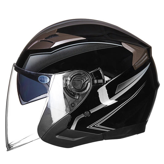 GXT 708 Electric Vehicle Dual Lens Helmet Four Seasons Safety Helmet, Size: XL(Bright Black Gray) - Helmets by GXT | Online Shopping South Africa | PMC Jewellery | Buy Now Pay Later Mobicred