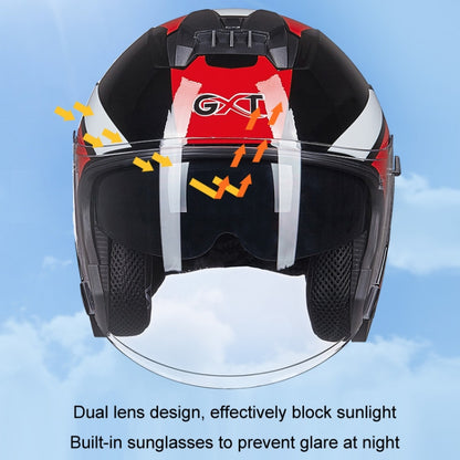 GXT Electric Vehicle Four Seasons Sun Protection & Windshield Double Lens Helmet, Size: XL(Bright Black) - Helmets by GXT | Online Shopping South Africa | PMC Jewellery | Buy Now Pay Later Mobicred