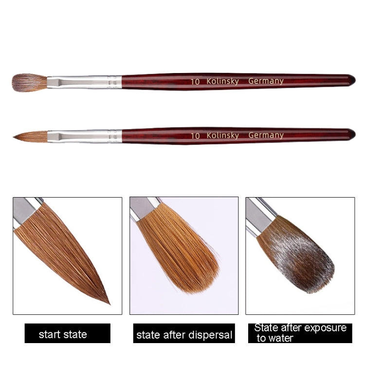 Red Wood Handle Kolinsky Hair Nail Art Brush No. 4 - Nail Art Equipment by PMC Jewellery | Online Shopping South Africa | PMC Jewellery | Buy Now Pay Later Mobicred