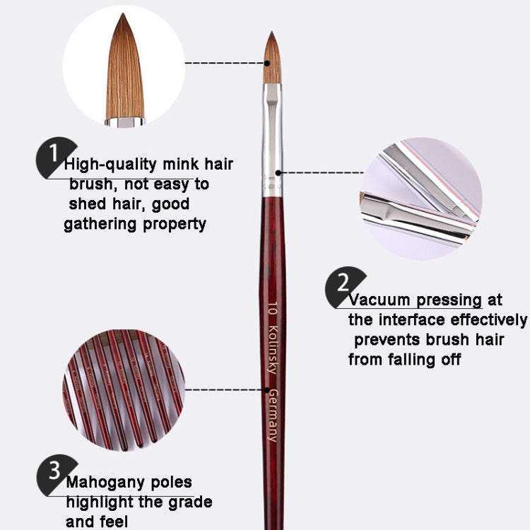 Red Wood Handle Kolinsky Hair Nail Art Brush No. 16 - Nail Art Equipment by PMC Jewellery | Online Shopping South Africa | PMC Jewellery | Buy Now Pay Later Mobicred