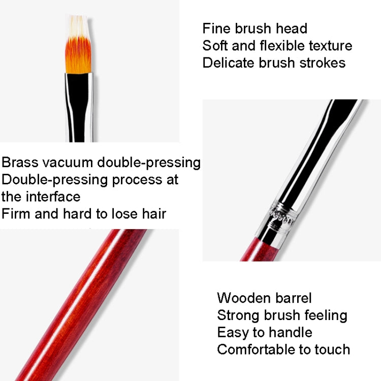 Nail Pen Wooden Pole Tool Gradient Dyeing Pen Multi-Line Hooking Tool(No.14 Sweeping Pen) - Nail Art Equipment by PMC Jewellery | Online Shopping South Africa | PMC Jewellery | Buy Now Pay Later Mobicred