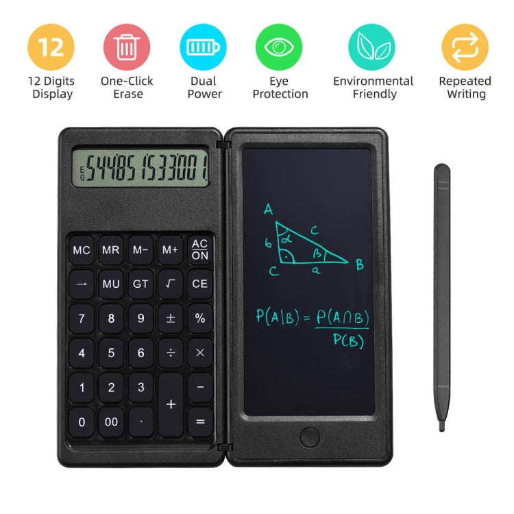 Basic Model 6 inch Learning Business Office Portable Foldable LCD Writing Board Calculator -  by PMC Jewellery | Online Shopping South Africa | PMC Jewellery | Buy Now Pay Later Mobicred