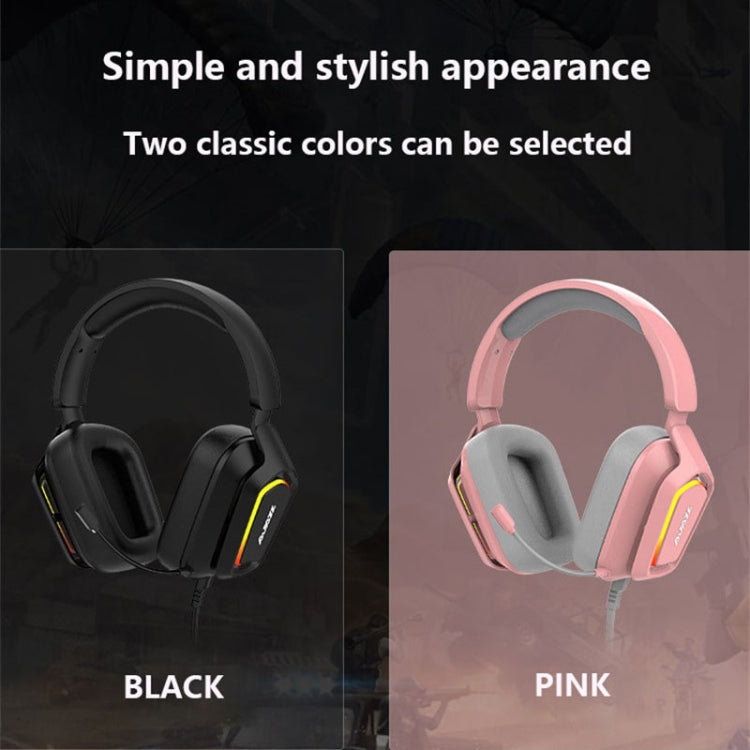 Ajazz AX368 Computer Game Audio Recognition RGB Headset 3.5mm Version (Pink) - Multimedia Headset by Ajazz | Online Shopping South Africa | PMC Jewellery | Buy Now Pay Later Mobicred