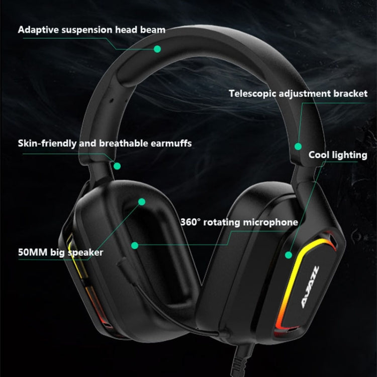 Ajazz AX368 Computer Game Audio Recognition RGB Headset 3.5mm Version (Black) - Multimedia Headset by Ajazz | Online Shopping South Africa | PMC Jewellery | Buy Now Pay Later Mobicred