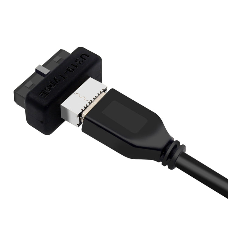 2pcs Mainboard USB3 19P/20P to TYPE-E Adapter Chassis Front TYPE-C/USB-C Plug Port(Black) - Cable & Adapters by PMC TechLife | Online Shopping South Africa | PMC TechLife | Buy Now Pay Later Mobicred