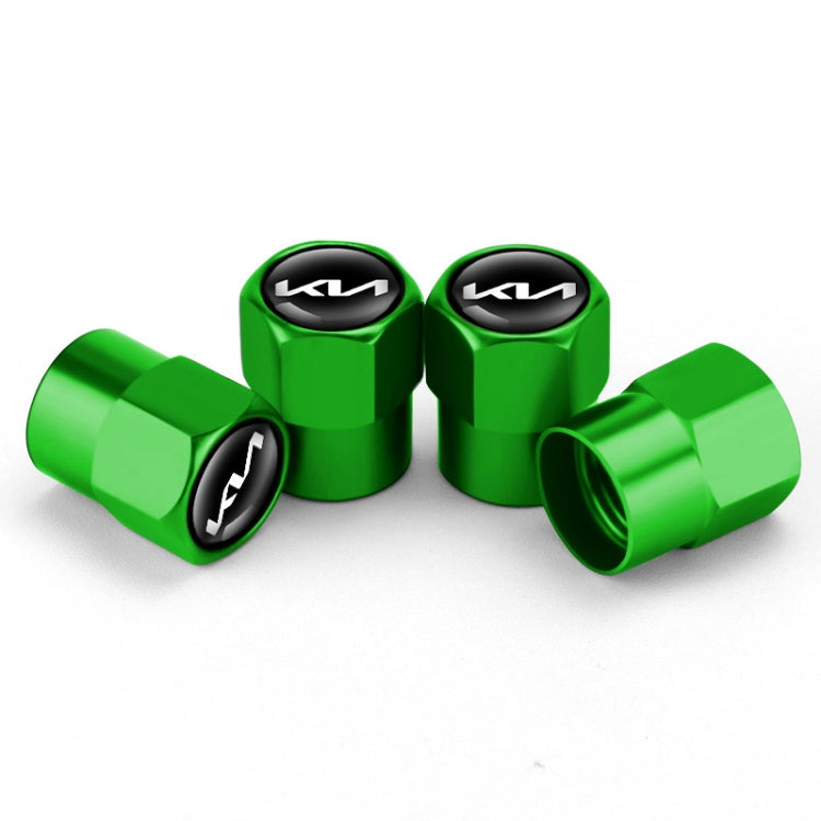3sets/12pcs For KIA KN Car Tire Valve Core Decorative Metal Cap(Green) - Tire Valve Caps by PMC TechLife | Online Shopping South Africa | PMC TechLife | Buy Now Pay Later Mobicred
