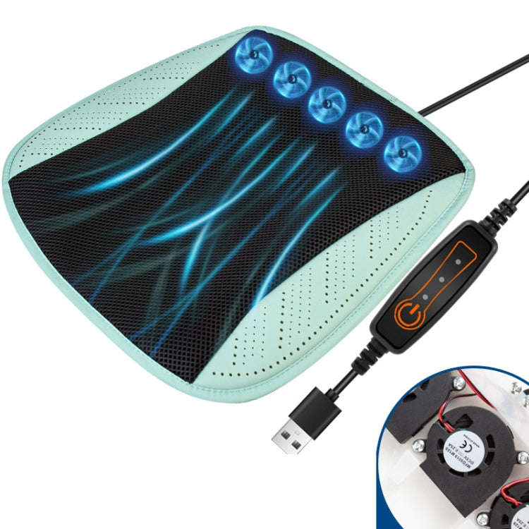 Multifunctional USB Fan Ventilation Heat Dissipation Car Seat Cushion(Blue) - Seat Accessories by PMC Jewellery | Online Shopping South Africa | PMC Jewellery | Buy Now Pay Later Mobicred