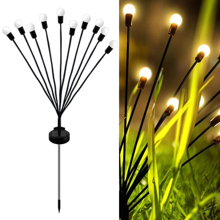 2sets Solar Firefly Lights Christmas Outdoor Garden Waterproof Lawn Lights, Color: 10 Head Warm Light - Solar Lights by PMC Jewellery | Online Shopping South Africa | PMC Jewellery