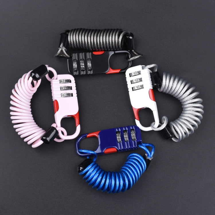 Helmet Anti Theft Password Lock Motorcycle Car Basket Soft Lock(White) - free shipping - PMC TechLife - Order now!