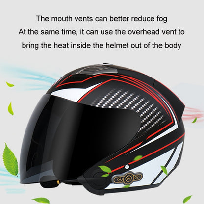 KUQIBAO Motorcycle Smart Bluetooth Sun Protection Double Lens Safety Helmet, Size: L(Matte Black+Gray Tail) - Helmets by KUQIBAO | Online Shopping South Africa | PMC Jewellery | Buy Now Pay Later Mobicred