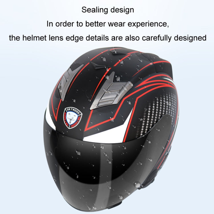 KUQIBAO Motorcycle Smart Bluetooth Sun Protection Double Lens Safety Helmet, Size: XXL(Matte Black Phantom Fiber+Gray Rear Spoiler) - Helmets by KUQIBAO | Online Shopping South Africa | PMC Jewellery | Buy Now Pay Later Mobicred