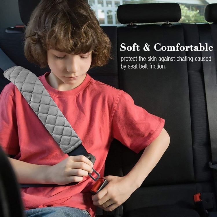 Car Seat Belt Protector Soft Extended Shoulder Pads, Color: Rose Red Square - Seat Belts & Padding by PMC TechLife | Online Shopping South Africa | PMC TechLife | Buy Now Pay Later Mobicred