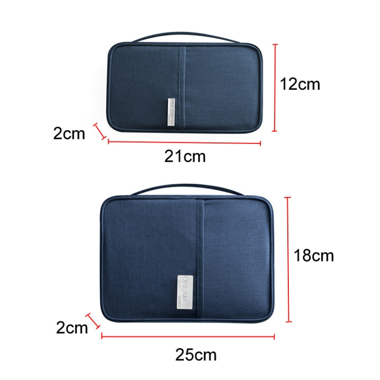 Travel Waterproof Dustproof Portable Passport Document Bag, Color: Navy Blue Large - Card & Passport Bags by PMC TechLife | Online Shopping South Africa | PMC TechLife