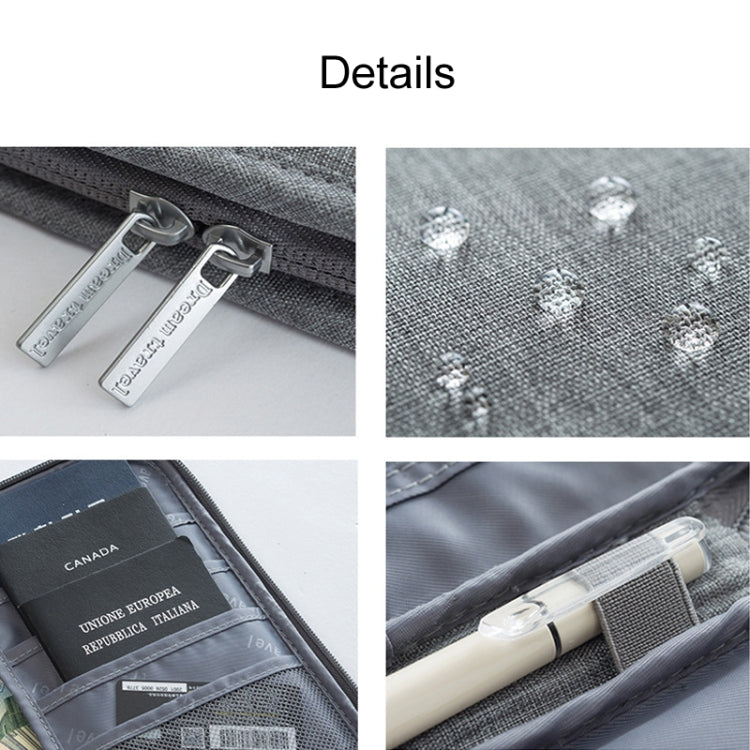 Travel Waterproof Dustproof Portable Passport Document Bag, Color: Navy Blue Large - Card & Passport Bags by PMC TechLife | Online Shopping South Africa | PMC TechLife