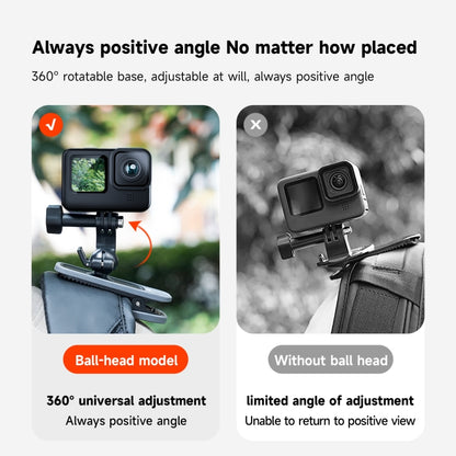 TELESIN 360 Degree Rotation Backpack Clip Clamp Mount For Action Camera - Backpack Clip by TELESIN | Online Shopping South Africa | PMC Jewellery | Buy Now Pay Later Mobicred