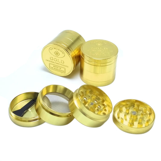 40mm 4 Layers Gold Coin Pattern Zinc Tobacco Grinder - Cigarette Box & Ashtrays by PMC Jewellery | Online Shopping South Africa | PMC Jewellery