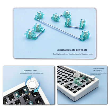 67 Keys Three-mode Customized DIY With Knob Mechanical Keyboard Kit Supports Hot Plug RGB Backlight, Color: Claret - Other by PMC Jewellery | Online Shopping South Africa | PMC Jewellery | Buy Now Pay Later Mobicred